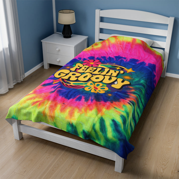 Velveteen Plush Blanket - Feeling Groovy