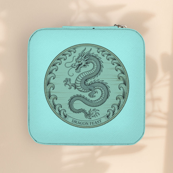 Dragon Jewelry Travel Case — Compact Pink Portable Organizer