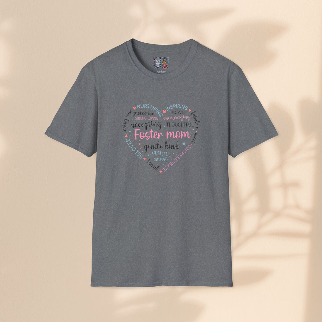 Foster Mom Heart T-Shirt - Unisex Softstyle Tee for Every Occasion
