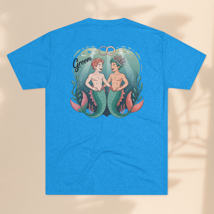 Merman Groom Tee, LGBTQ+ Pride Apparel, Wedding Gift, Unique Couple Shirt