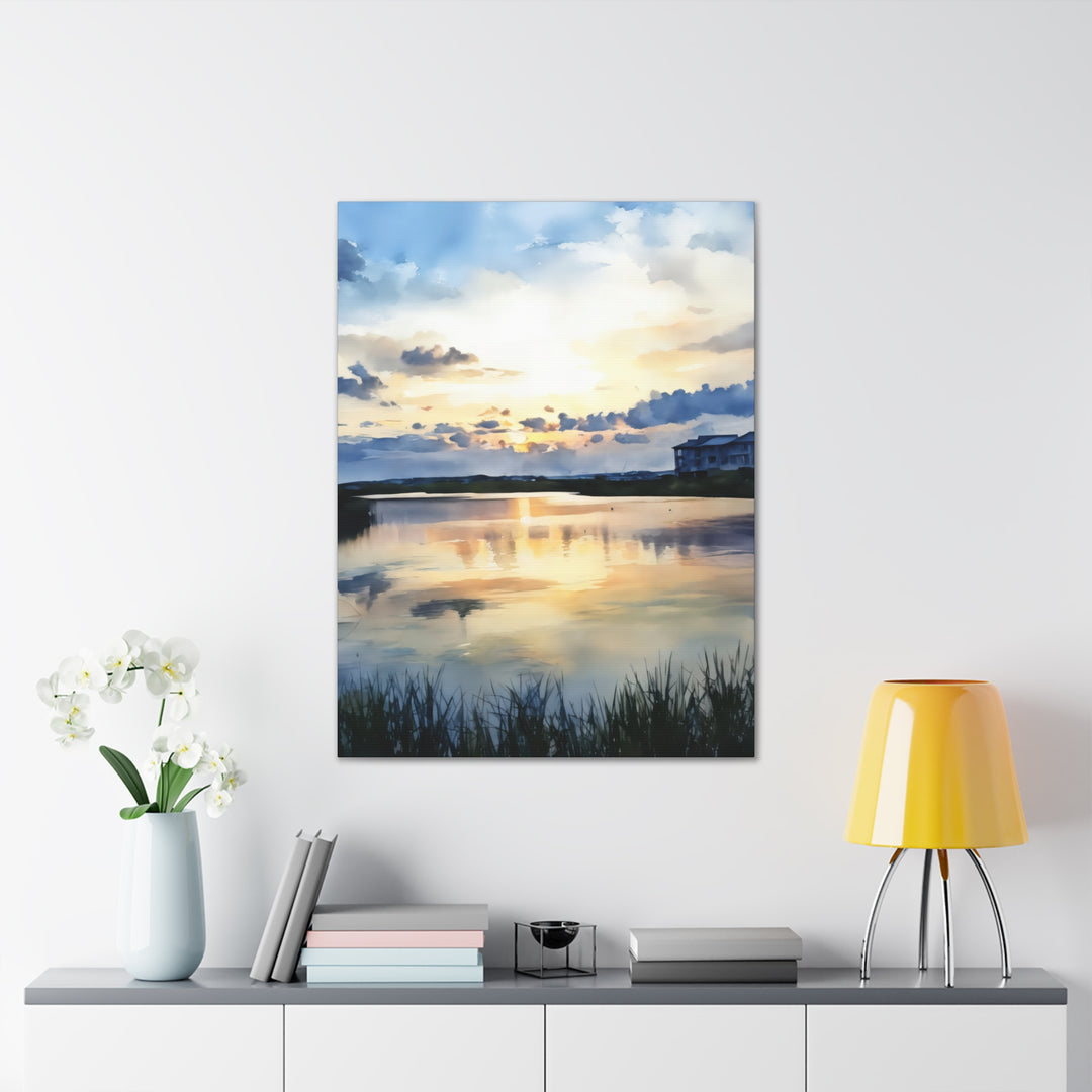 Serene Sunset Landscape Canvas Wall Art