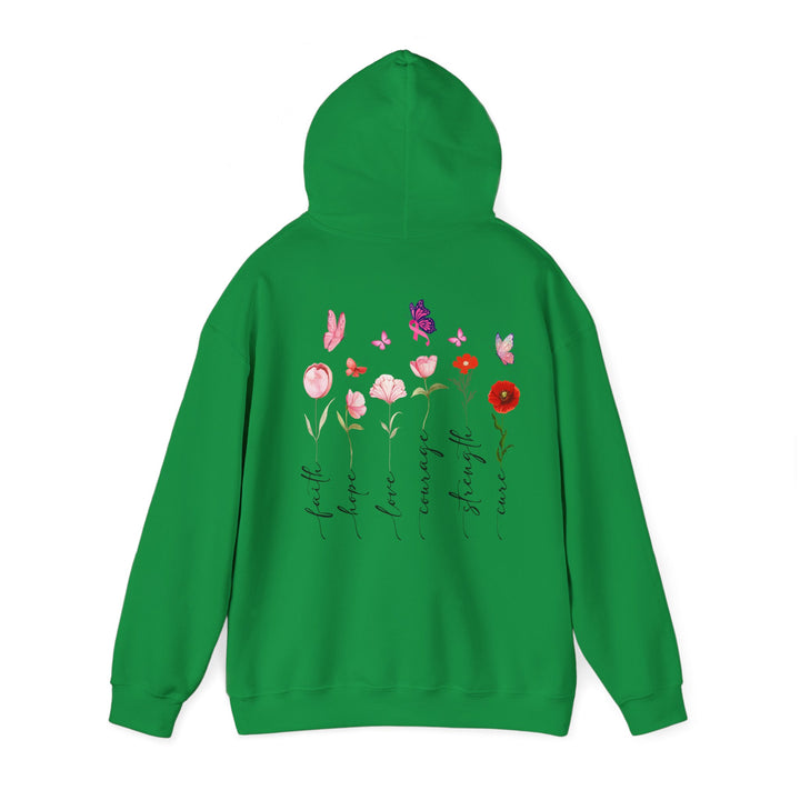 Hooded Sweatshirt Encouraging Faith, Hope, Cure for Cancer Patients