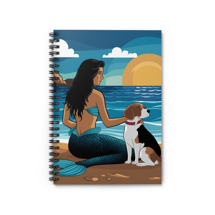 Spiral Notebook - Ruled Line - Mermaid and Beagle