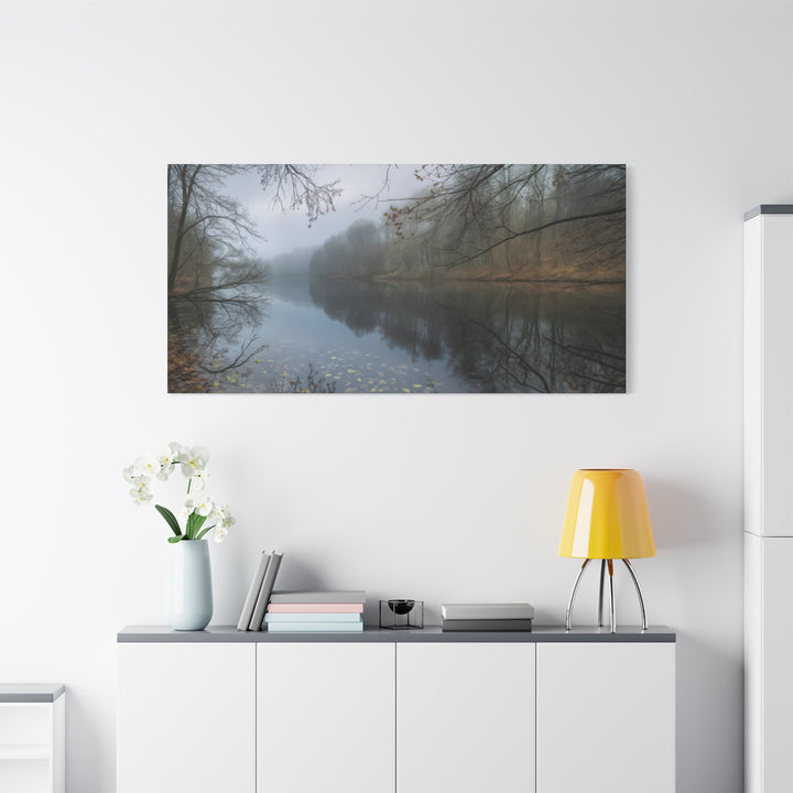 Foggy River Landscape Canvas Print – Nature Wall Art