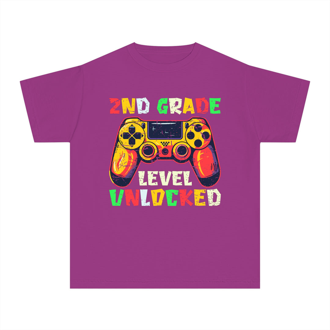 Gaming Graduation Youth Tee - 2nd Grade Level Unlocked, Kids Gamer Shirt, Back to School, Birthday Gift, Fun Playwear, Video Game Apparel