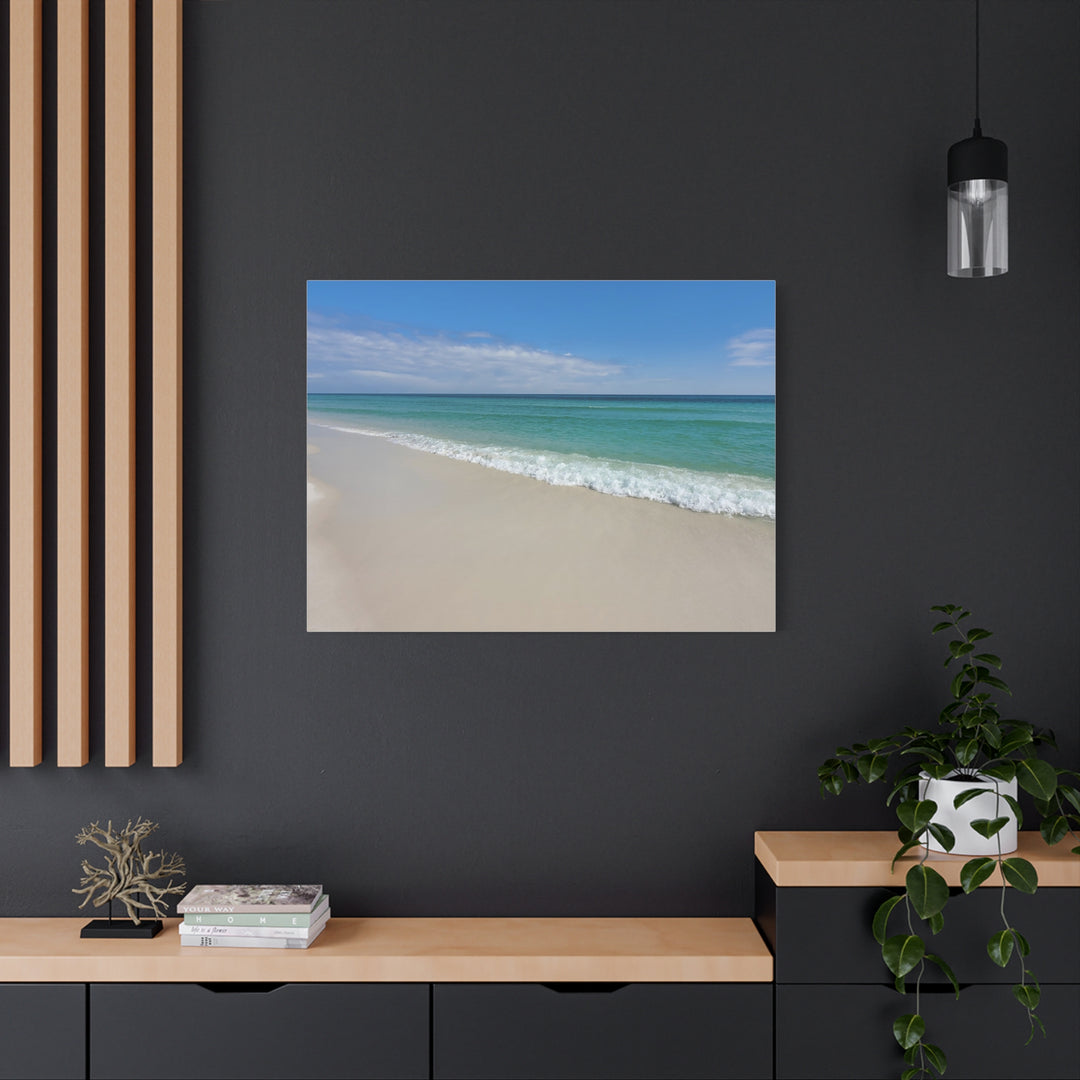 Beach Shoreline Matte Canvas Print – Tranquil Ocean Wall Art