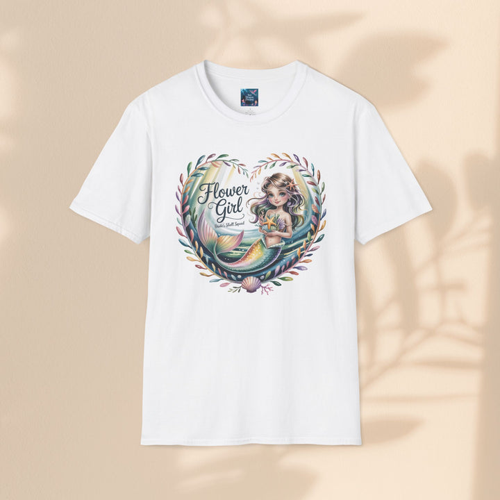 Flower Girl T-Shirt, Cute Flower Girl Apparel, Wedding Gift, Kids Birthday, Girly T-Shirt, Mermaid Design, Special Occasion