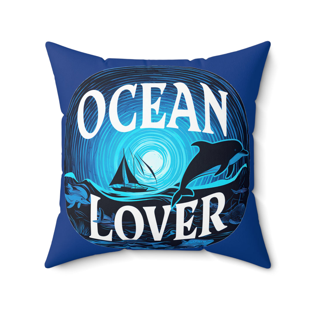 Ocean Lover Faux Suede Square Pillow