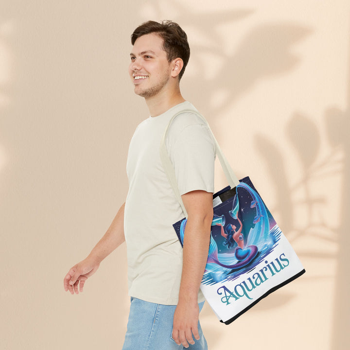 Aquarius Mermaid Tote Bag, Zodiac Gift, Astrology Tote, Women’s Bag, Beach Accessory, Stylish Carryall