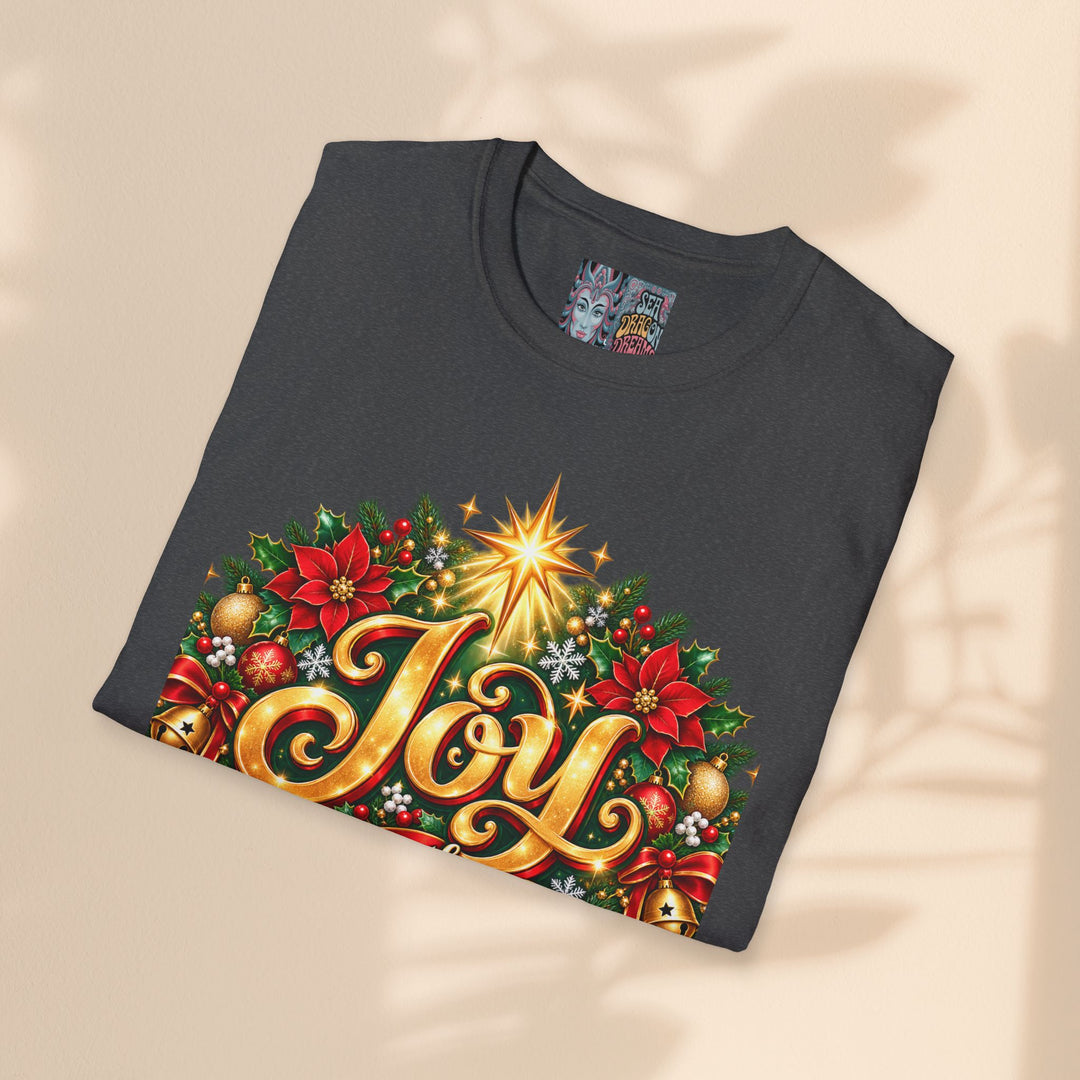 Joy to the World Christmas T-Shirt — Festive Wreath Holiday Tee