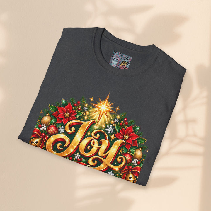 Joy to the World Christmas T-Shirt — Festive Wreath Holiday Tee