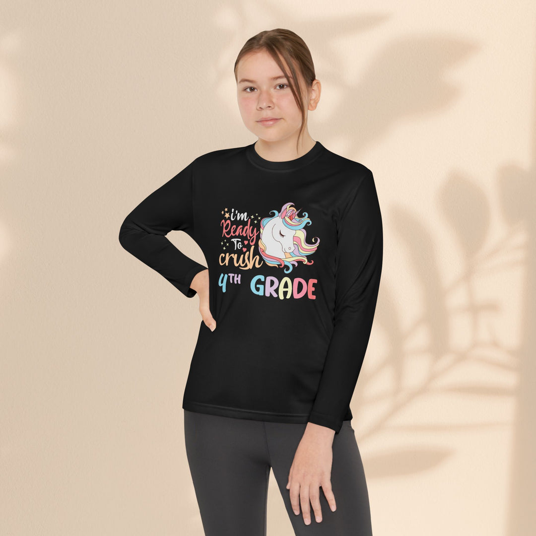 Unicorn Back-to-School Long Sleeve Tee, Youth T-Shirt, 4th Grade, Kids Apparel, Unicorn Lover Gift, Cute School Tee