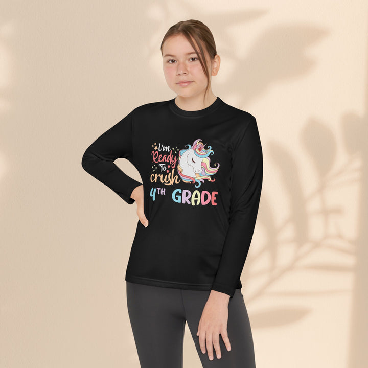 Unicorn Back-to-School Long Sleeve Tee, Youth T-Shirt, 4th Grade, Kids Apparel, Unicorn Lover Gift, Cute School Tee