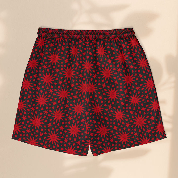 Red Star Pattern Unisex Swim Shorts - Perfect for Summer Fun