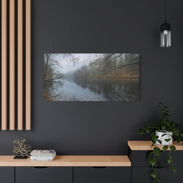 Foggy River Landscape Canvas Print – Nature Wall Art