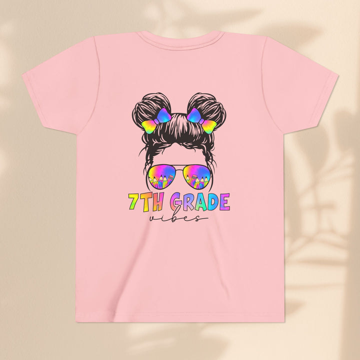 Rainbow 7th Grade Vibes Tee, Fun Youth T-Shirt, Back to School Fashion, Kids Graphic Tee, Teen Birthday Gift, Colorful Kids Wear