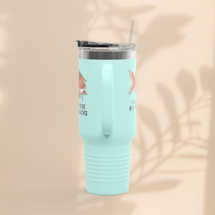 Funny Insulated Travel tumbler - 40oz, Snack Lover Gift, Fish Design Mug, Personalized Gifts for Him
