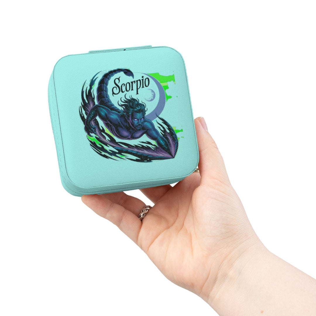 Scorpio Zodiac Jewelry Travel Case — Compact Pink Travel Jewelry Organizer