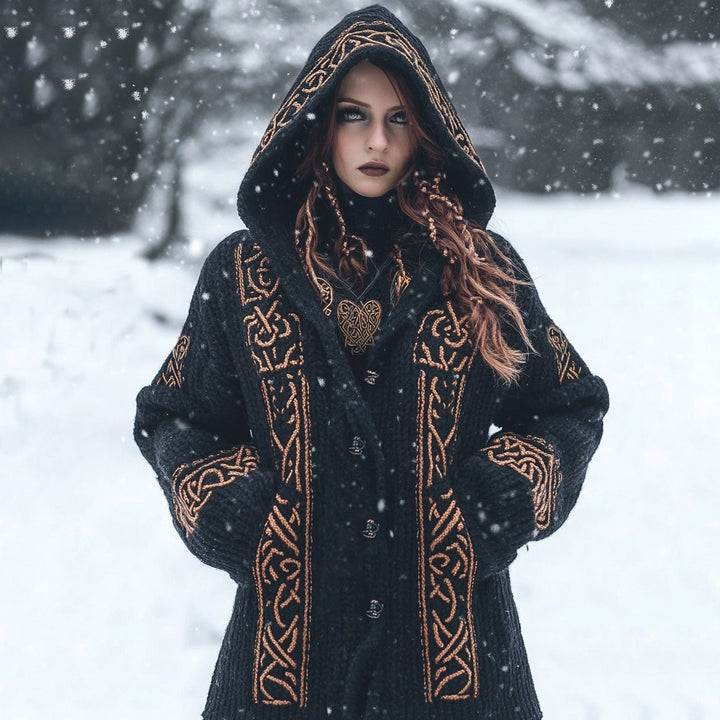 Women’s Long Loose-Fit Round-Neck Knitted Cardigan