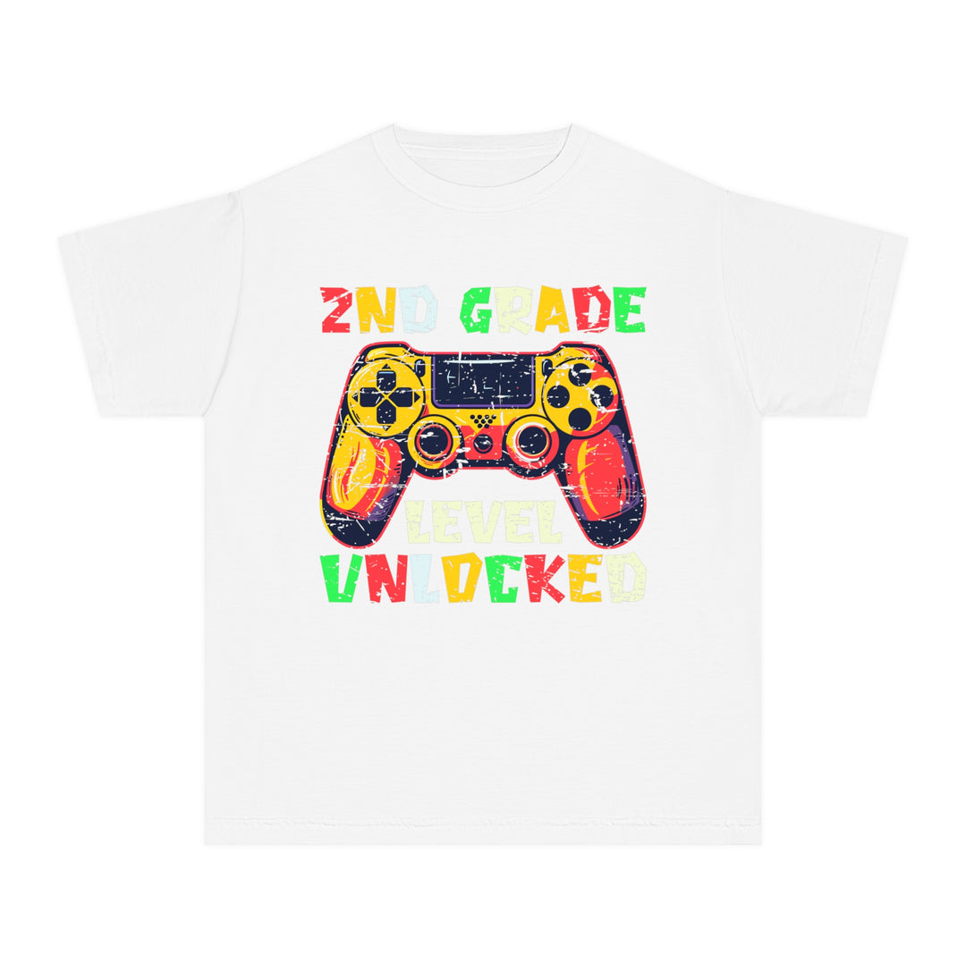 Gaming Graduation Youth Tee - 2nd Grade Level Unlocked, Kids Gamer Shirt, Back to School, Birthday Gift, Fun Playwear, Video Game Apparel