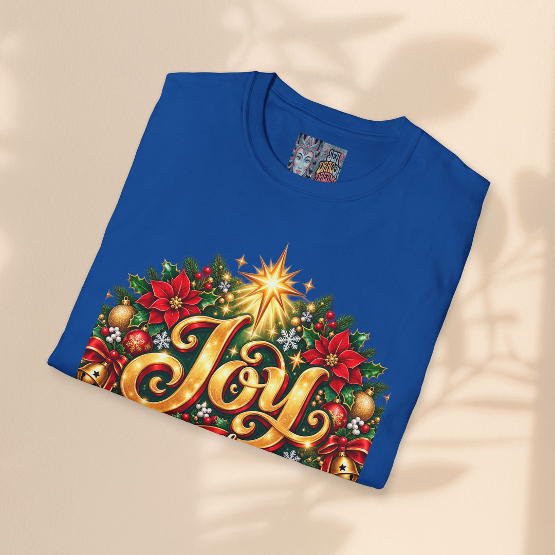 Joy to the World Christmas T-Shirt — Festive Wreath Holiday Tee