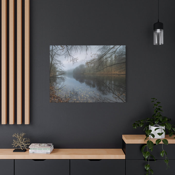 Foggy River Landscape Canvas Print – Nature Wall Art