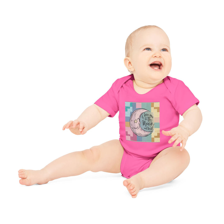 Baby Organic Short Sleeve Bodysuit - Love You To The Moon and Back