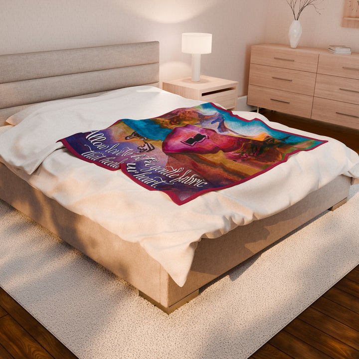 Inspirational Velveteen Plush Blanket - "Allow Love to Heal Your Heart"
