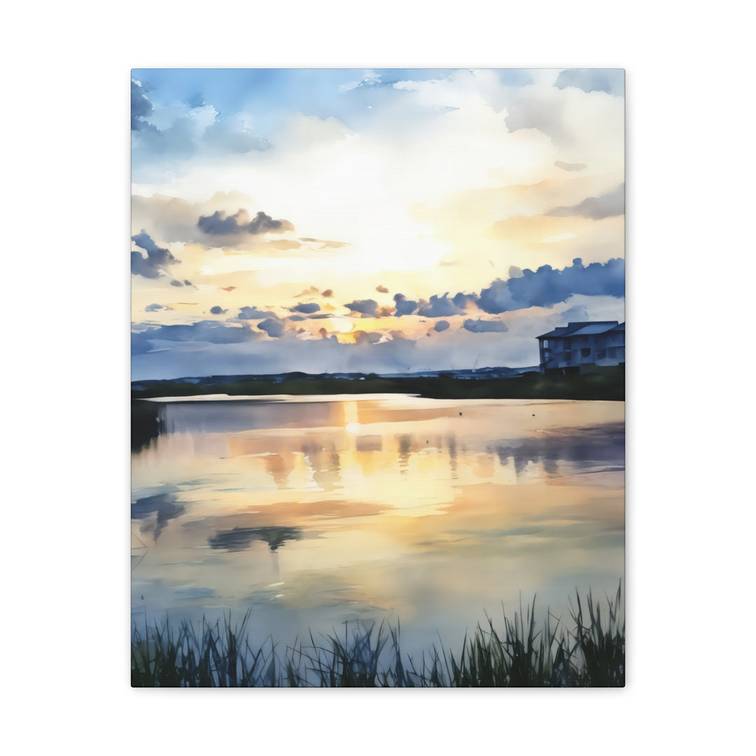 Serene Sunset Landscape Canvas Wall Art