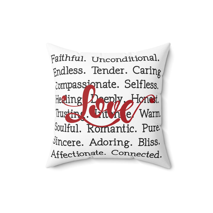 Faux Suede Square Pillow - The Meaning of Love