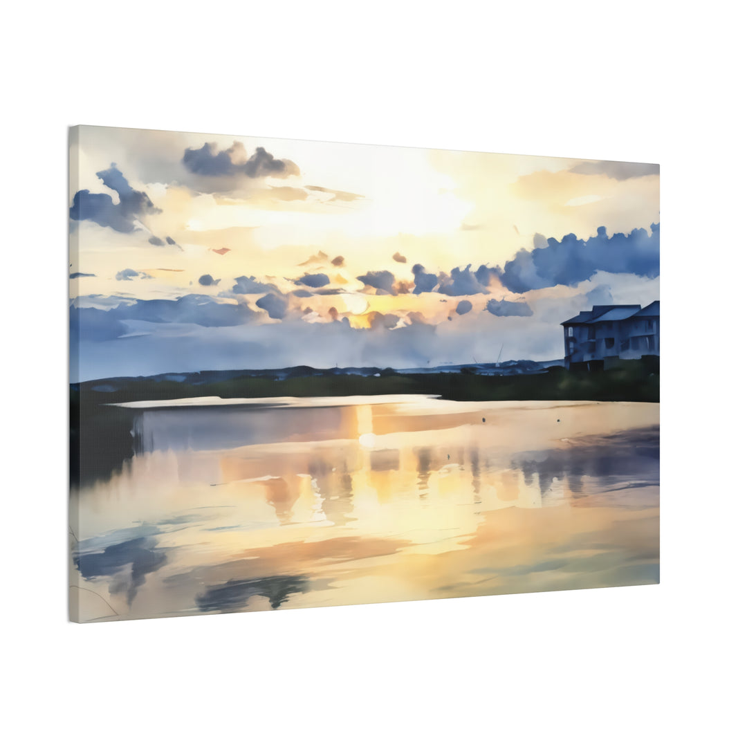 Serene Sunset Landscape Canvas Wall Art