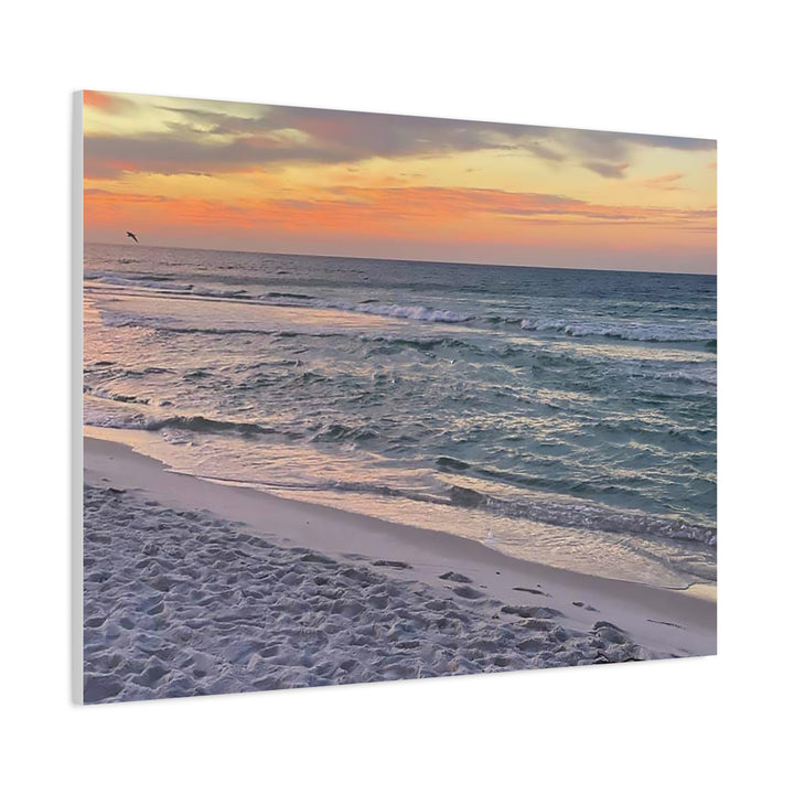 Sunset Beach Matte Stretched Canvas Wall Art