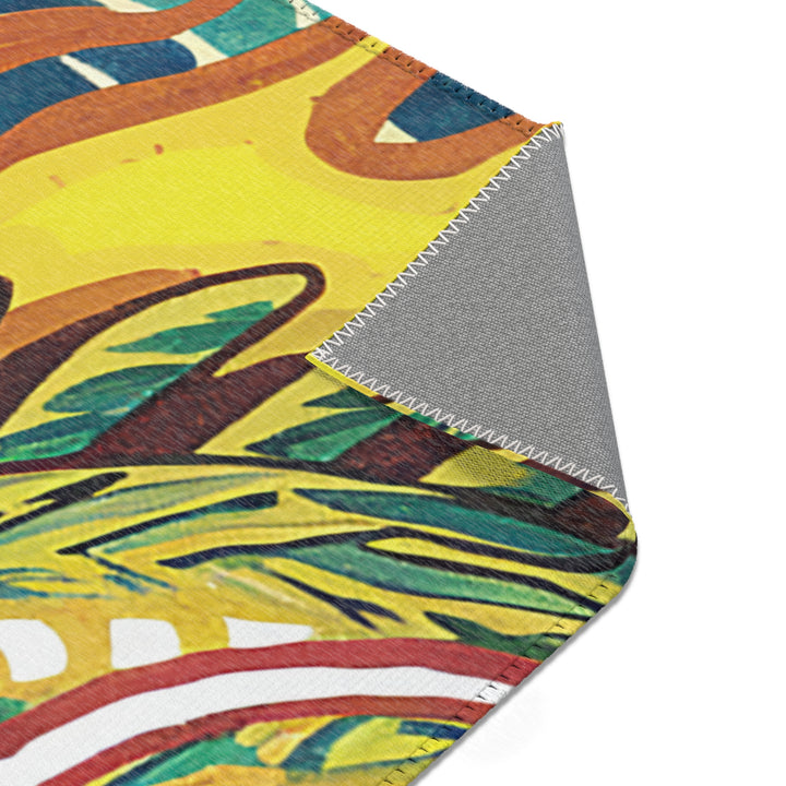 Vibrant Gold Dragon Area Rug