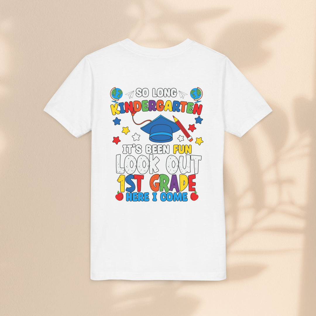 Look Out First Grade Here I Come T-Shirt - Graduation Celebration Tee, Kindergarten to 1st Grade Transition T-Shirt,