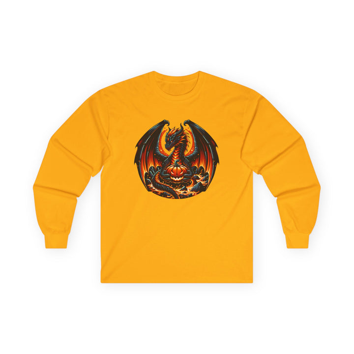 Dragon Emblem Unisex Long Sleeve Tee, Casual Streetwear, Gift for Fantasy Lovers, Halloween Apparel, Geek Culture Shirt, Cozy Graphic Tee
