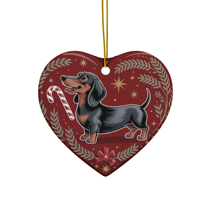 Dachshund Christmas Ceramic Ornament – Cute Holiday Dog Keepsake Gift