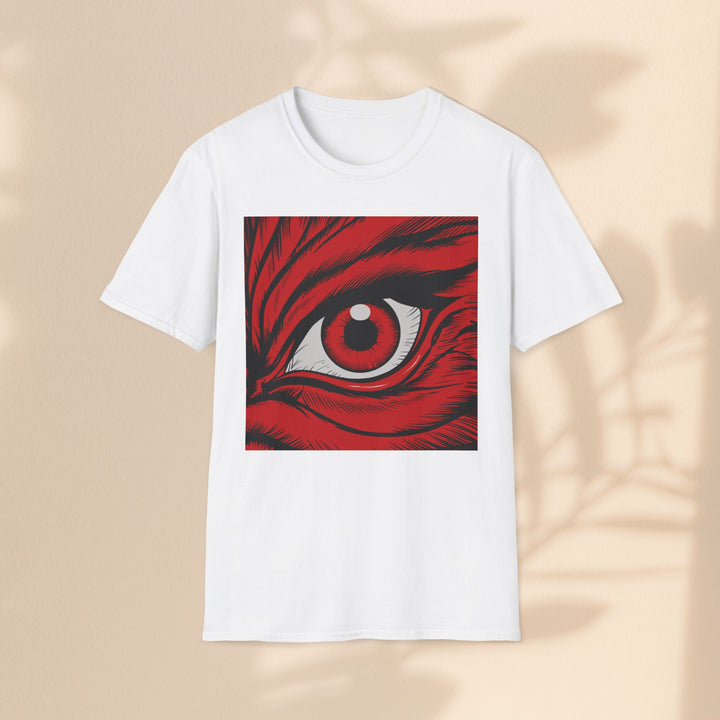 Red Tiger Eye T-Shirt — Bold Graphic Animal Print Tee