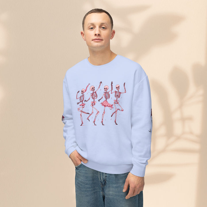 Unisex Lightweight Crewneck Sweatshirt - Dancing Skeletons