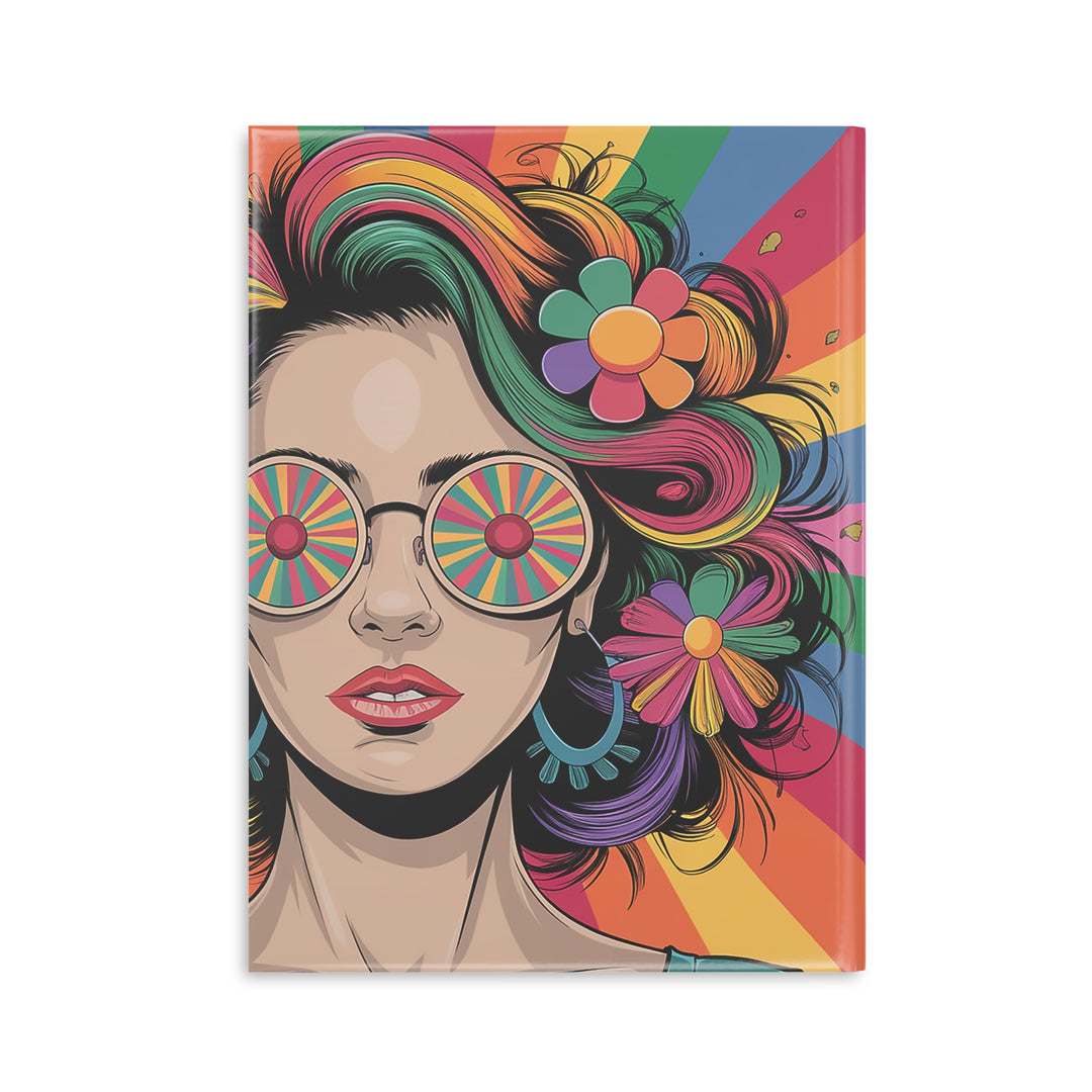 Hardcover Notebook with Puffy Covers - Hippie Girls