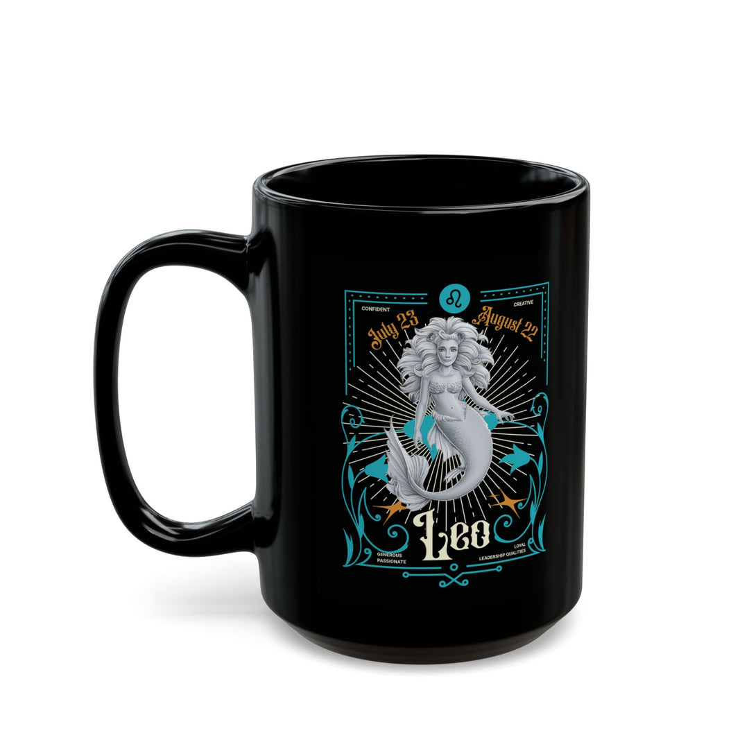 Black Mug (11oz, 15oz) - Mermaid Leo