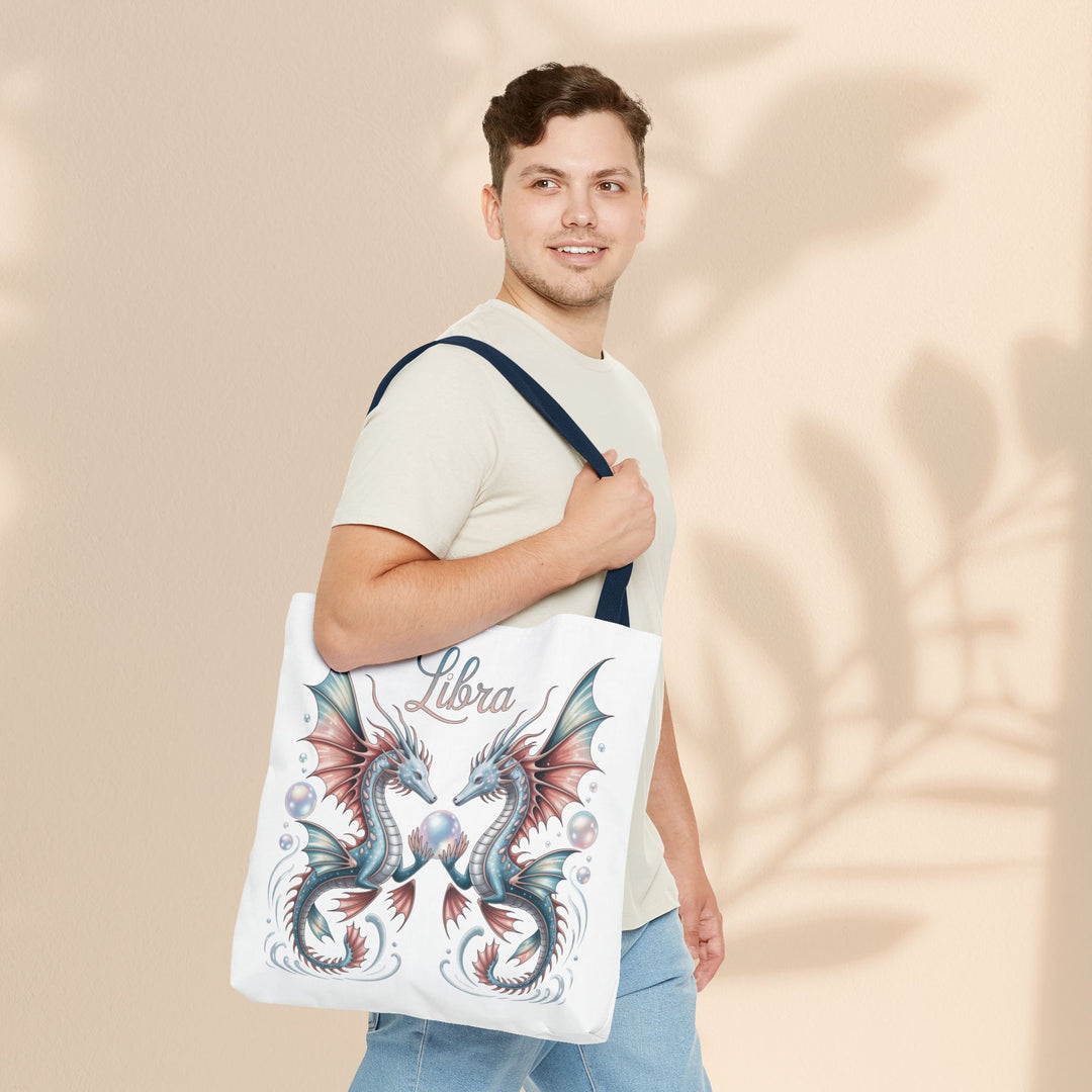 Libra Dragon Tote Bag, Zodiac Sign Tote, Astrological Gift, Fantasy Art Shopper, Unique Astrology Carryall