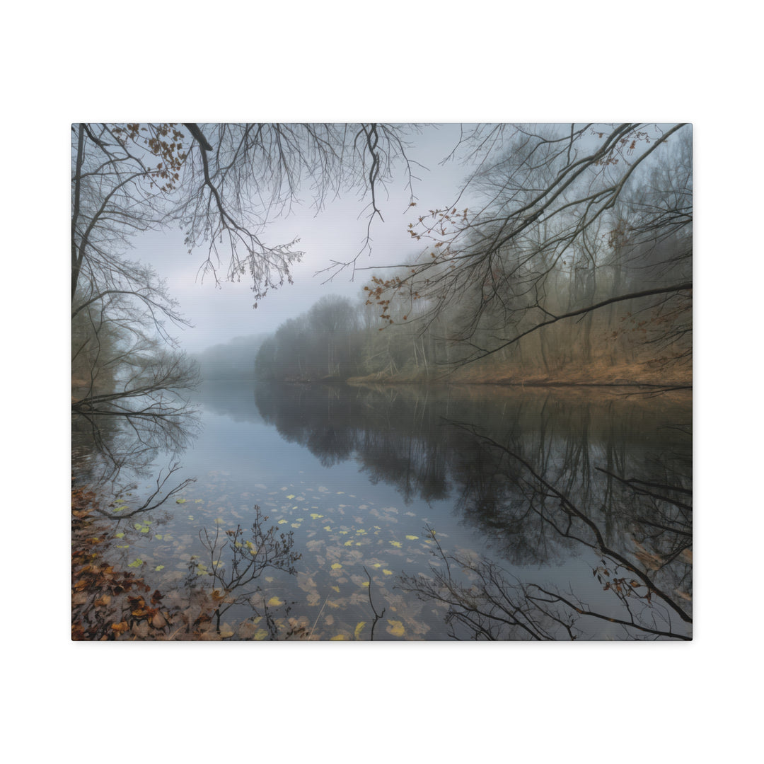Foggy River Landscape Canvas Print – Nature Wall Art