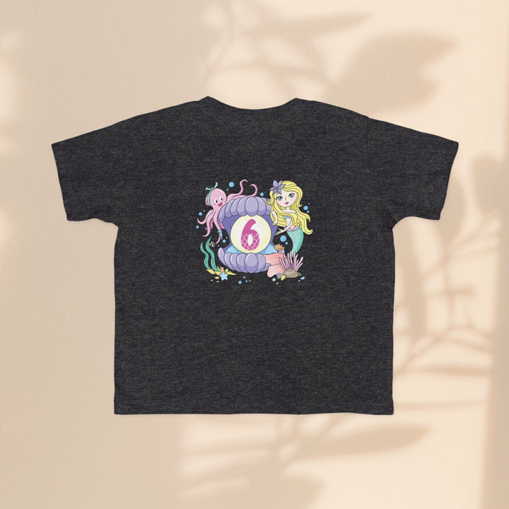 Age 6 Toddler Tee with Mermaid & Octopus Design - Birthday Celebration, Gifts for Ages 6
