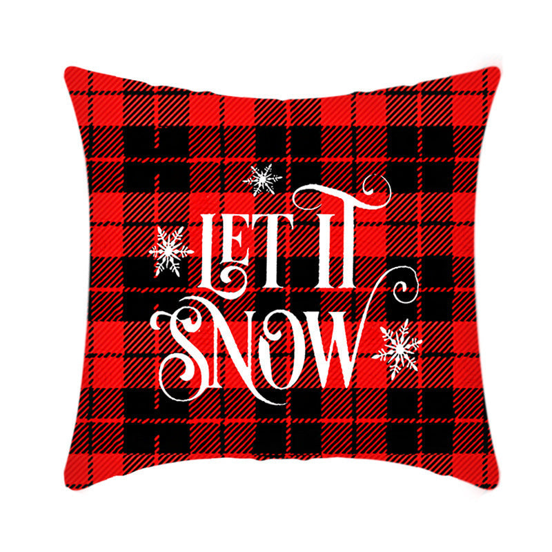 Merry Christmas Elk and Santa Plush Cushion Cover