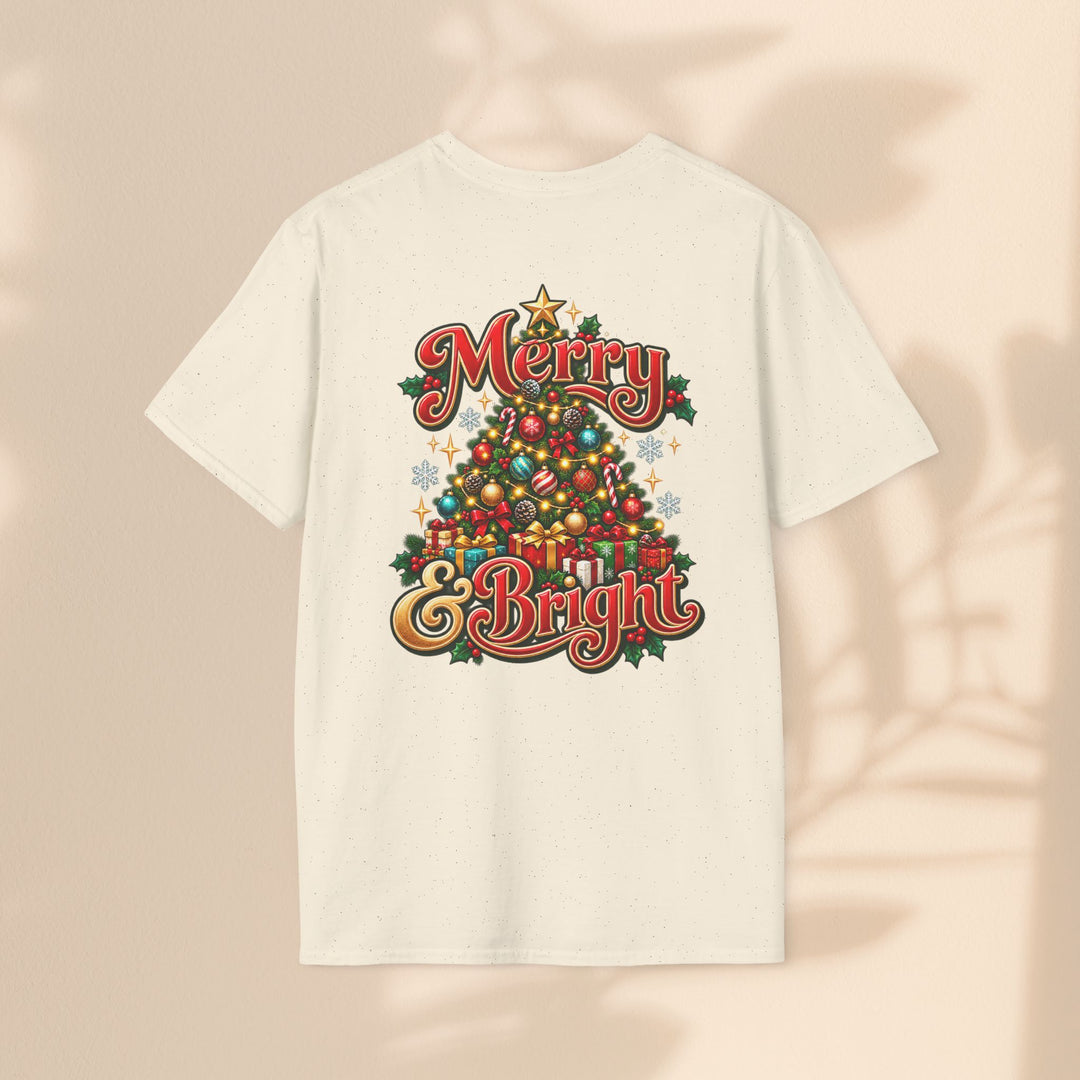 Merry & Bright Christmas T-Shirt – Festive Holiday Graphic Tee
