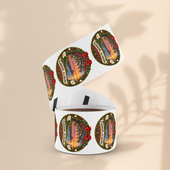 Fairhope Alabama Christmas Sticker Roll – Coastal Sunset Labels