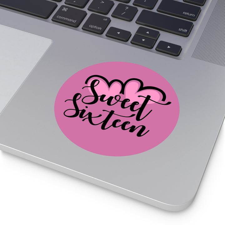 Sweet 16 Round Vinyl Stickers – Birthday Party Favors, Cute Décor & Personalized Celebration Labels