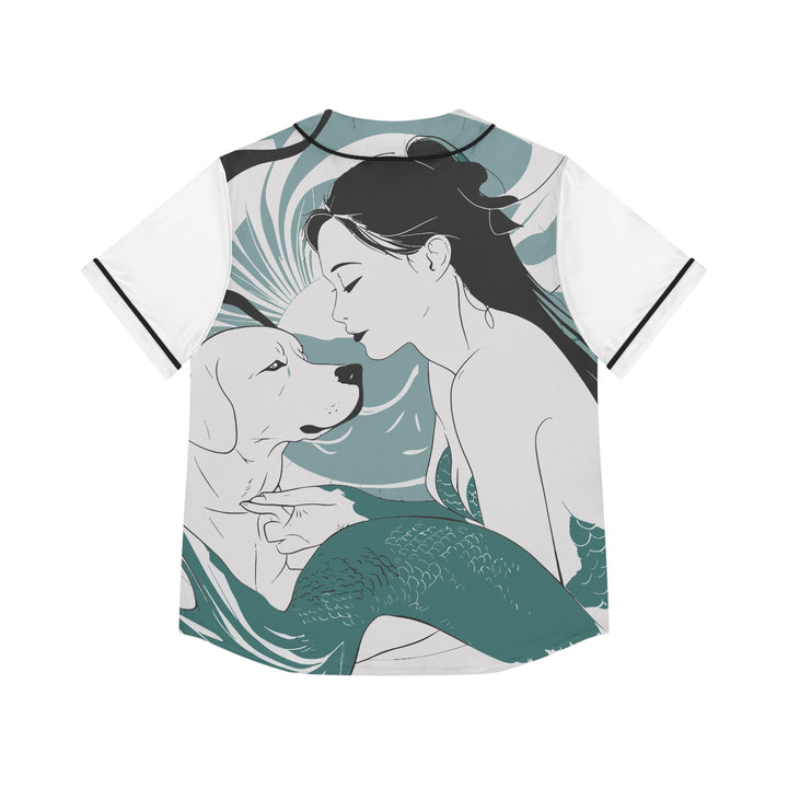 Women's Baseball Jersey - Japanese Mermaid with Dog