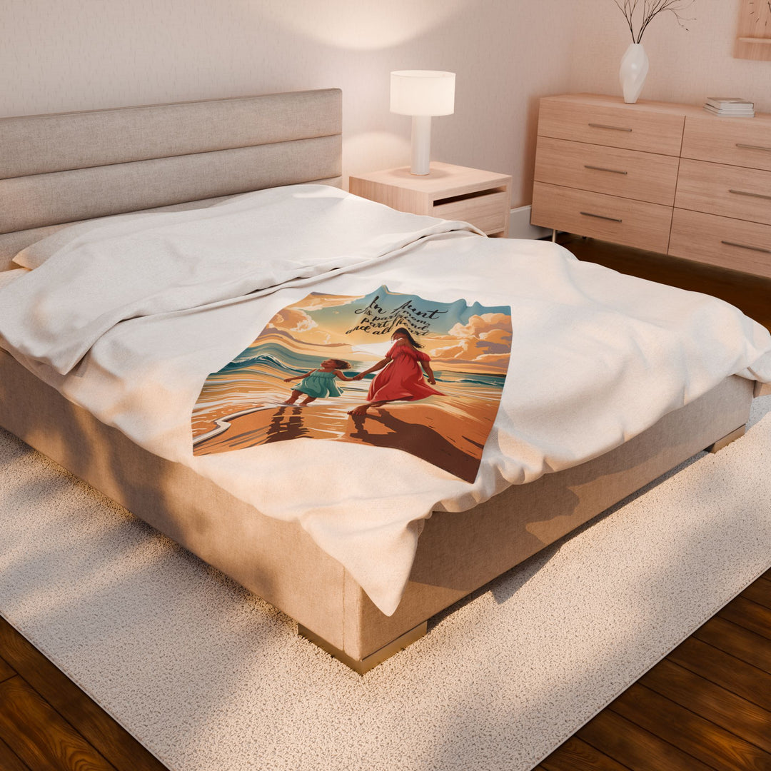 Velveteen Plush Blanket - Aunt & Niece Beach Throw Blanket with Heartwarming Quote