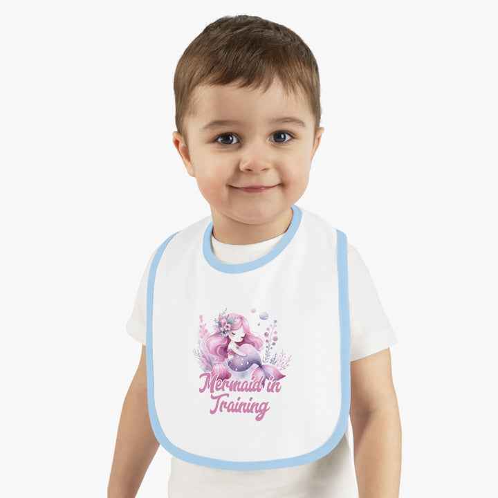 Baby Contrast Trim Jersey Bib - Mermaid In Training